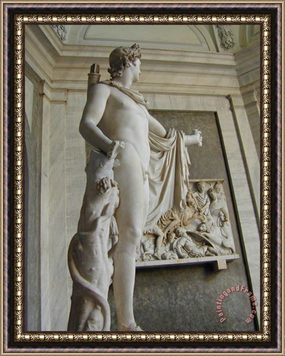 After Leochares Apollo Belvedere [detail #1] Framed Print